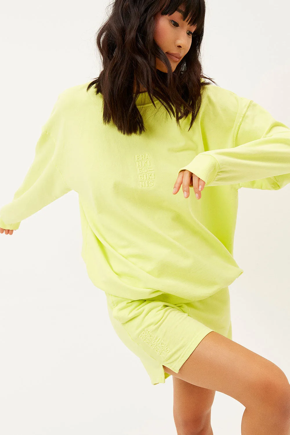 Bennie Oversized Crewneck Sweatshirt - Lemonade