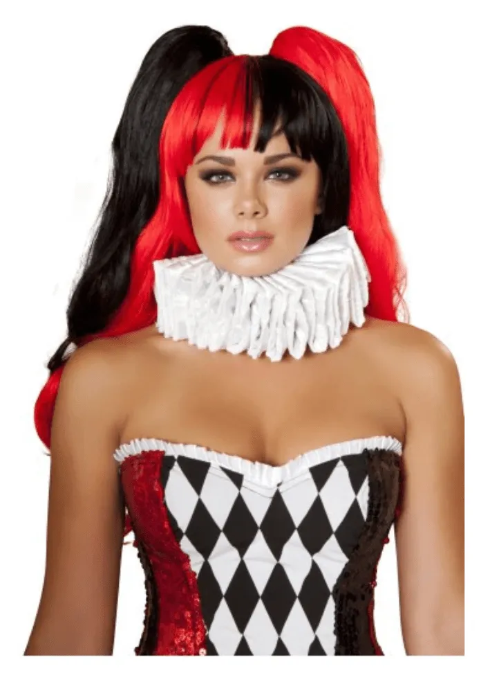 Black & Red Wig With Bangs