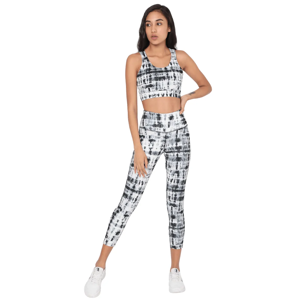 Black Shibori Luxe Crop Top & Leggings