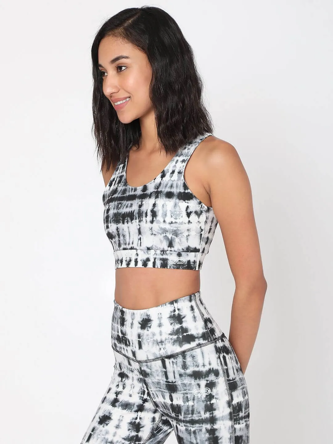 Black Shibori Luxe Crop Top