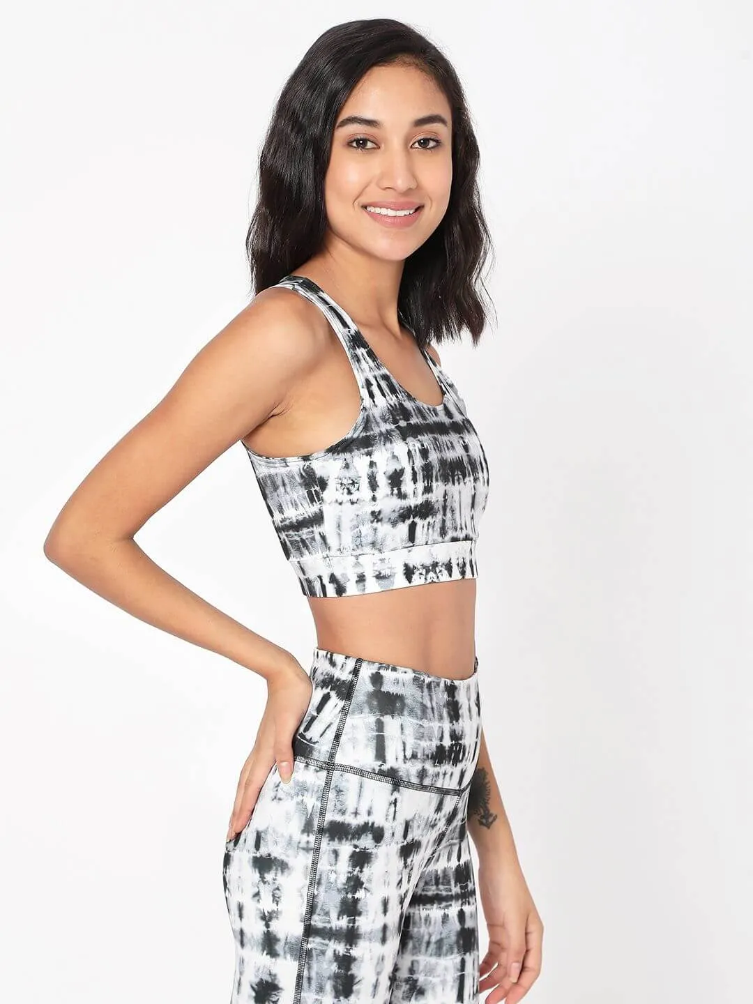 Black Shibori Luxe Crop Top