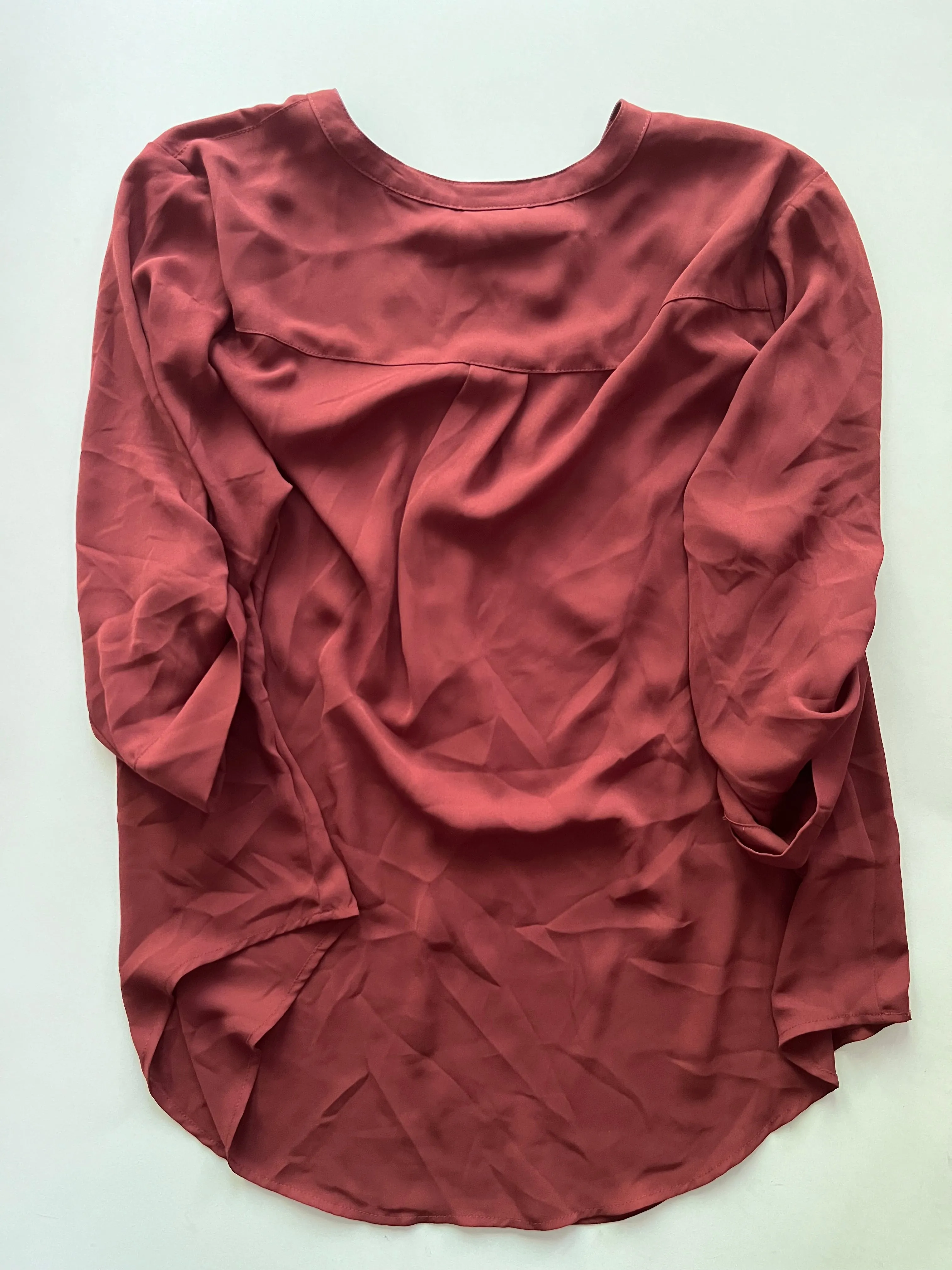 Blouse Long Sleeve By Torrid In Burgundy, Size: L