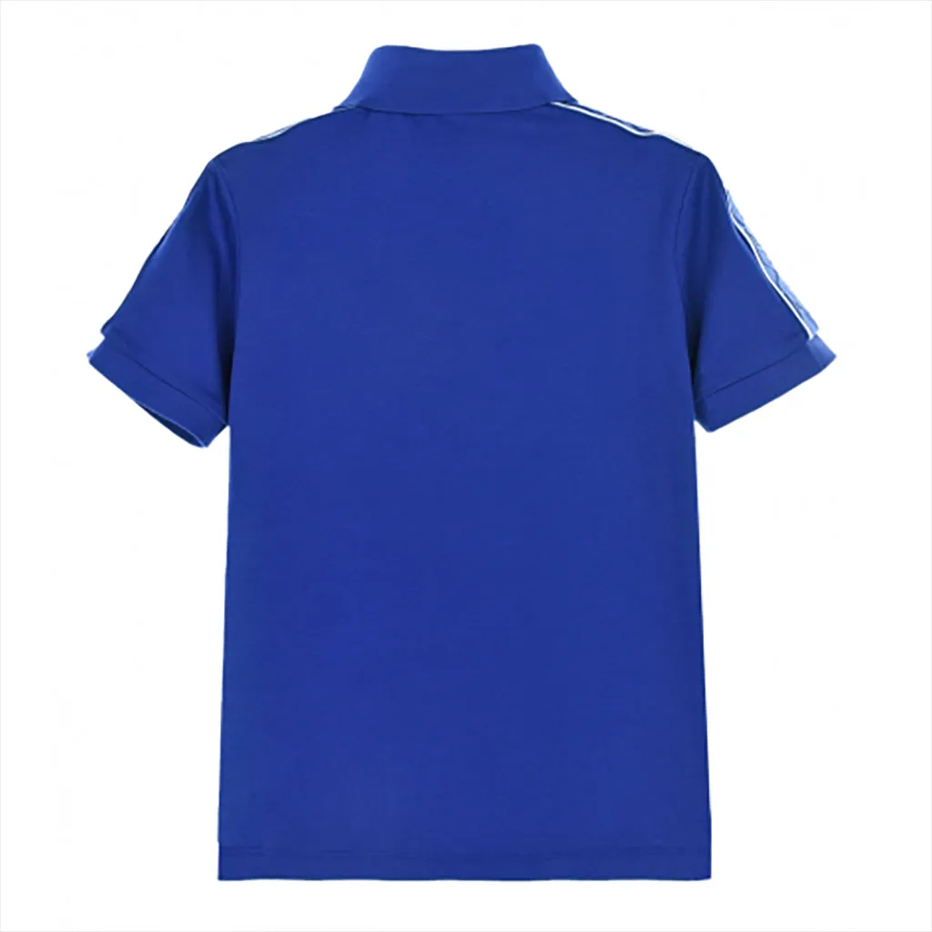 Blue Shoulder Logo Polo