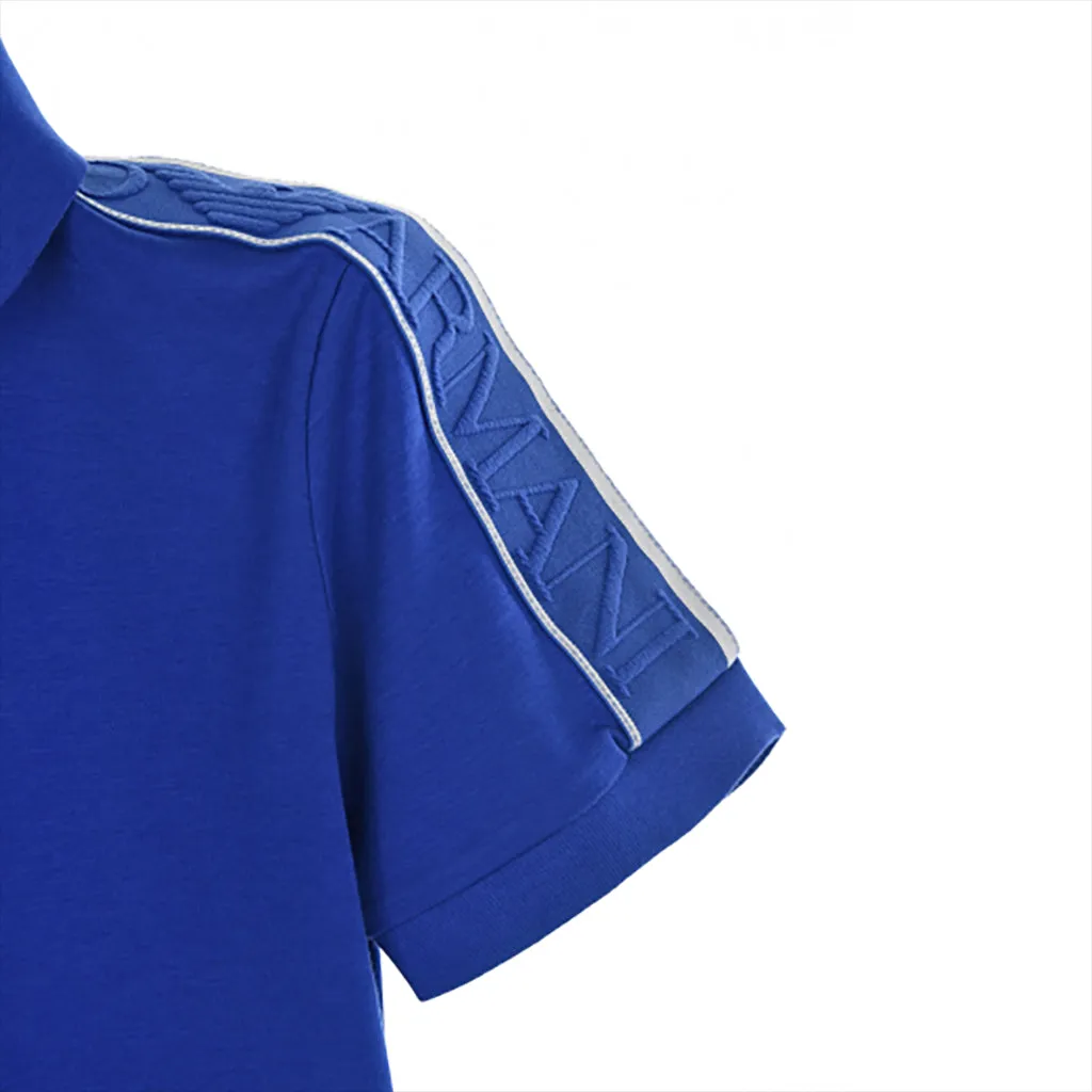 Blue Shoulder Logo Polo