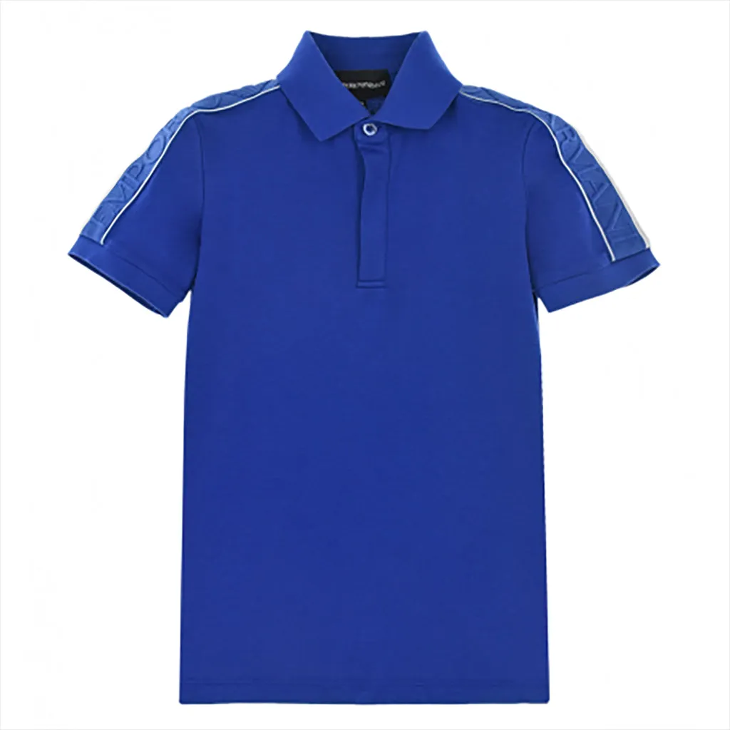 Blue Shoulder Logo Polo