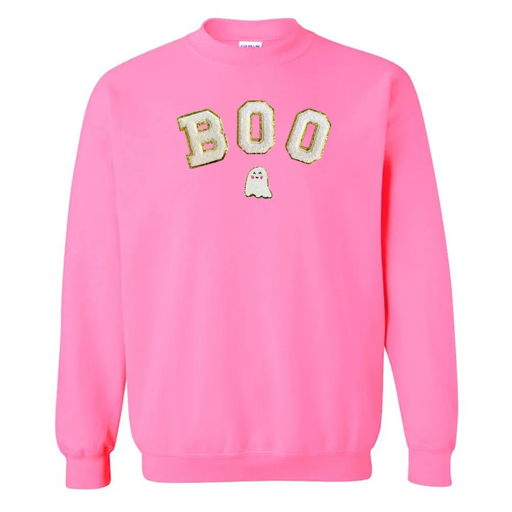 Boo Letter Patch Crewneck Sweatshirt