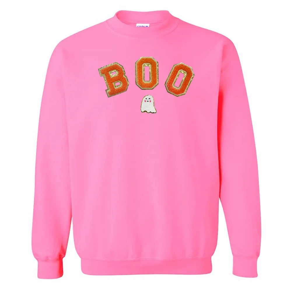 Boo Letter Patch Crewneck Sweatshirt