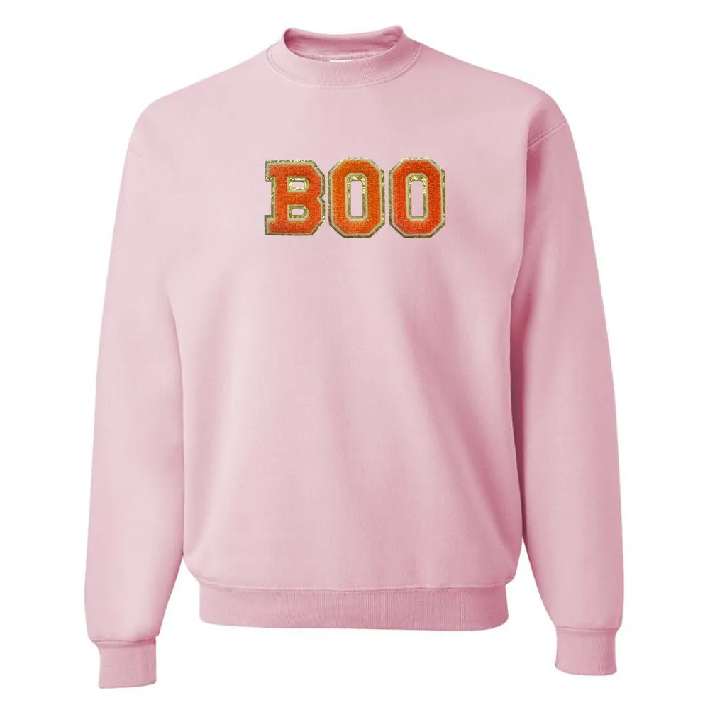 Boo Letter Patch Crewneck Sweatshirt