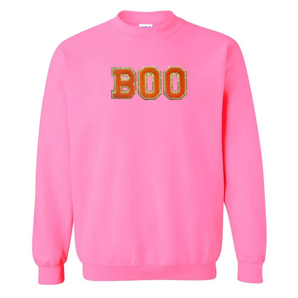 Boo Letter Patch Crewneck Sweatshirt