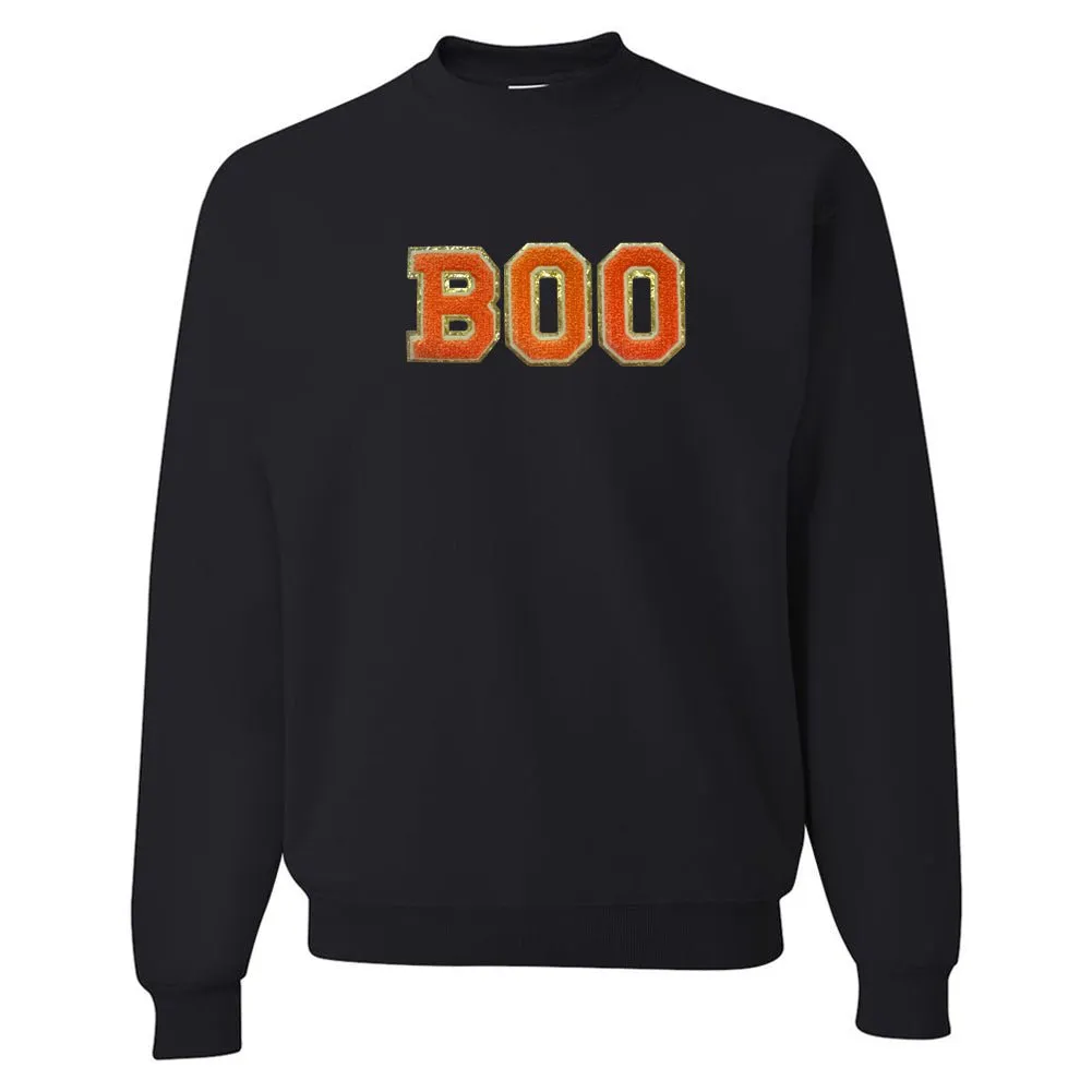 Boo Letter Patch Crewneck Sweatshirt