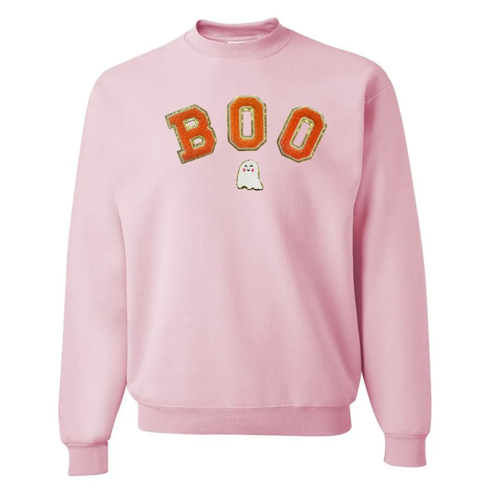 Boo Letter Patch Crewneck Sweatshirt