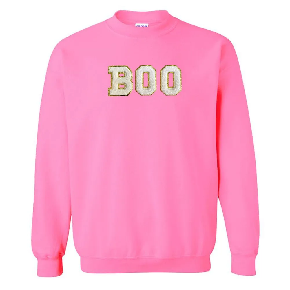 Boo Letter Patch Crewneck Sweatshirt