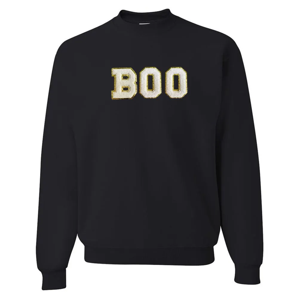 Boo Letter Patch Crewneck Sweatshirt