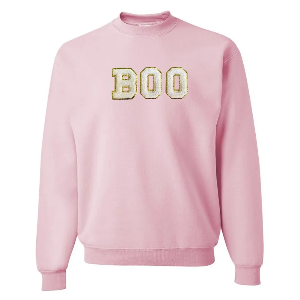 Boo Letter Patch Crewneck Sweatshirt