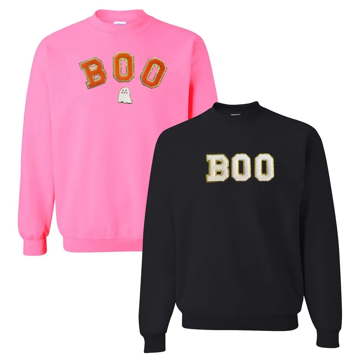 Boo Letter Patch Crewneck Sweatshirt