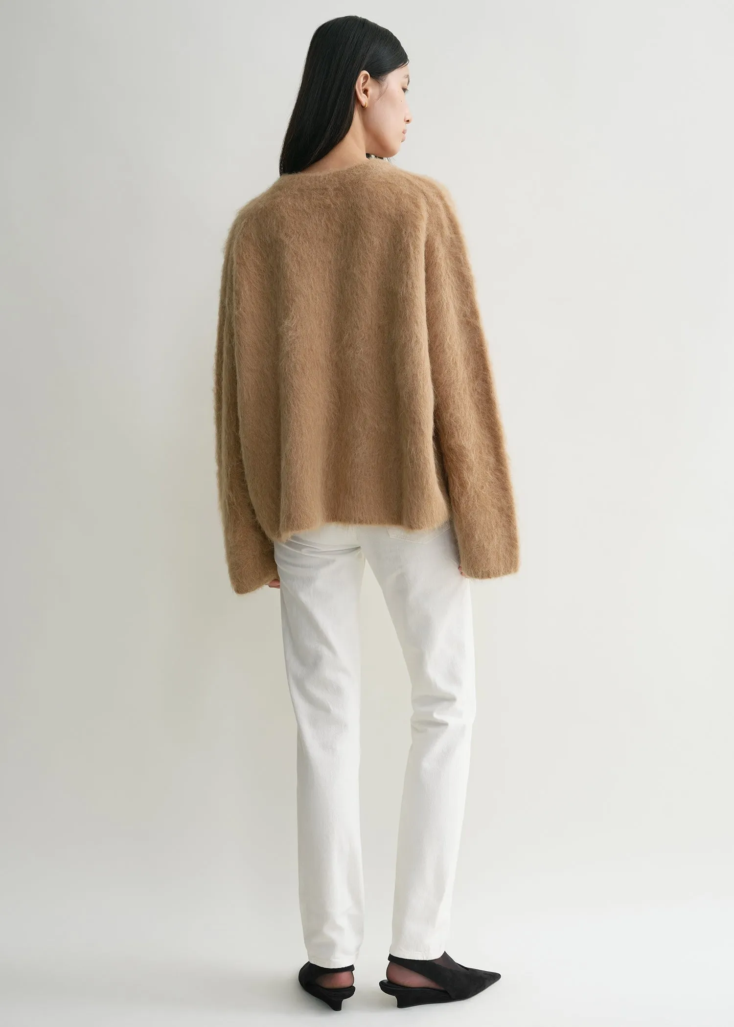 Boxy alpaca knit camel melange