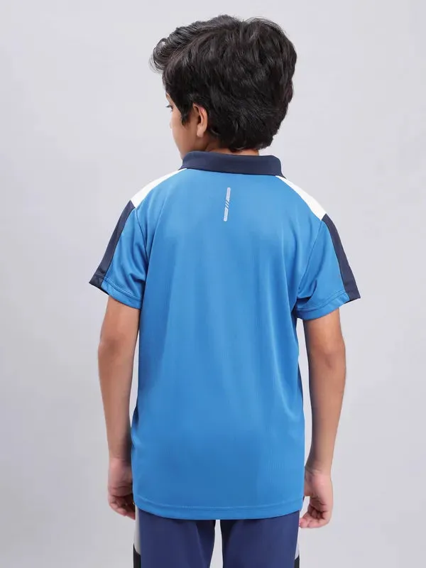 Boys Colorblock Slim Fit Polo T-shirt with TECHNO COOL 