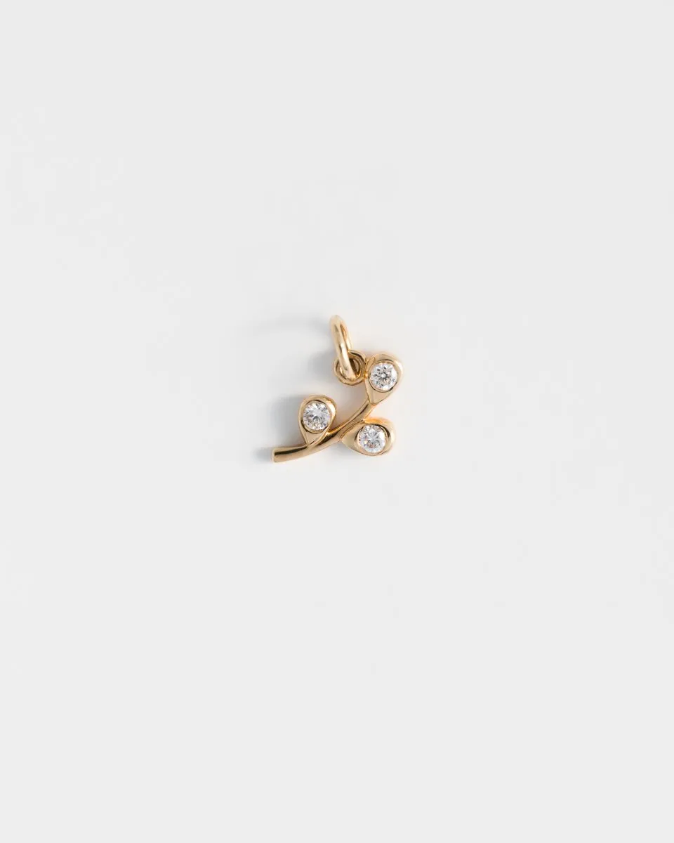 Branch Pendant in 14K Gold with lab grown Diamond