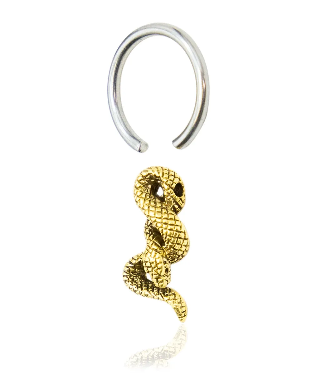 Brass Snake Ball Captive Ring