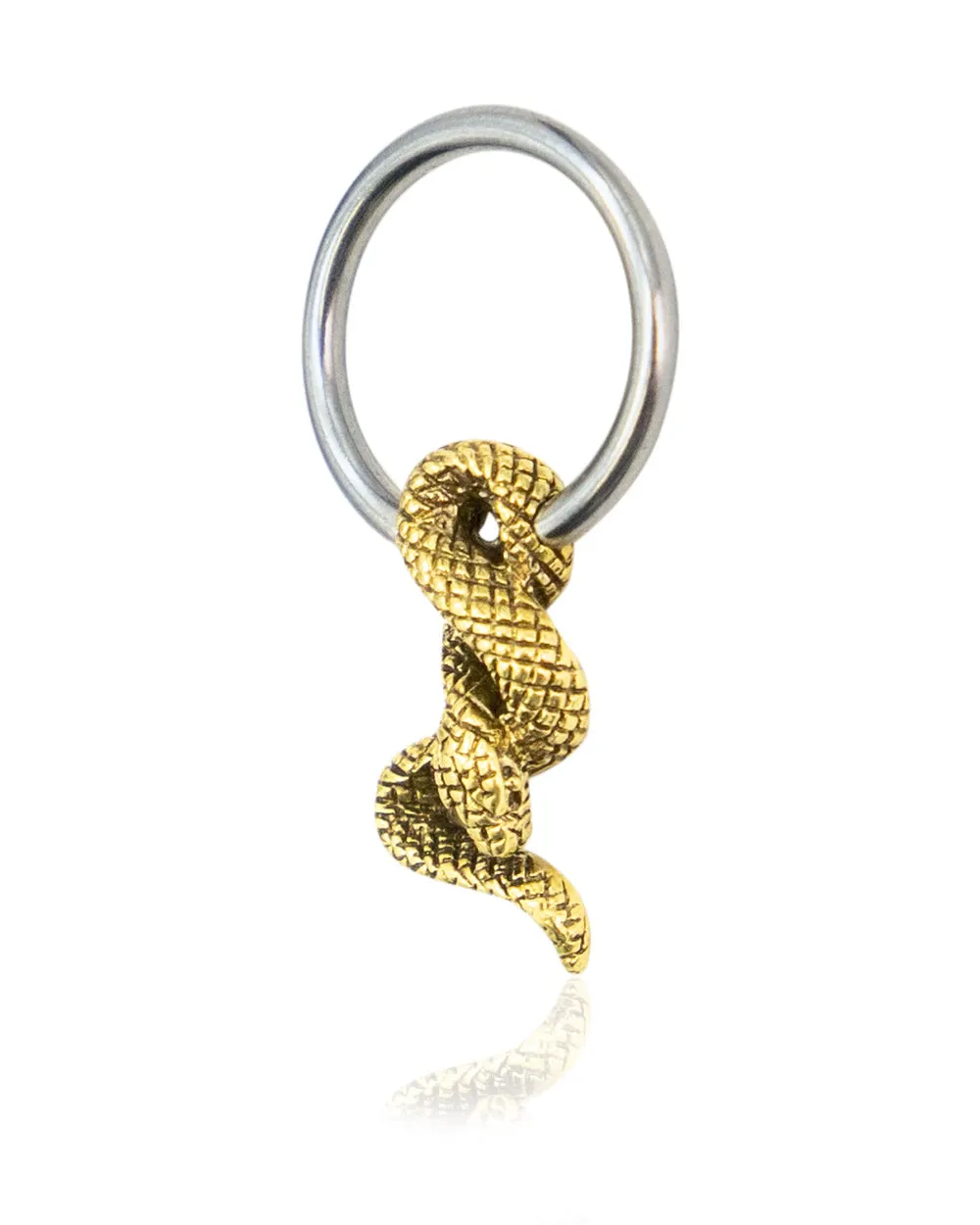 Brass Snake Ball Captive Ring