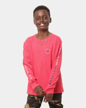 Brixton Kid's Crest Long Sleeve T-Shirt Heather Red