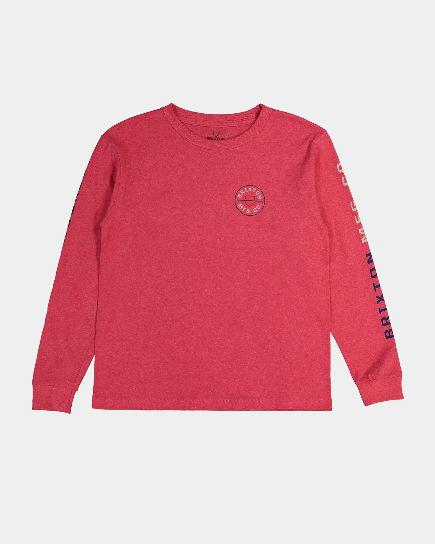 Brixton Kid's Crest Long Sleeve T-Shirt Heather Red