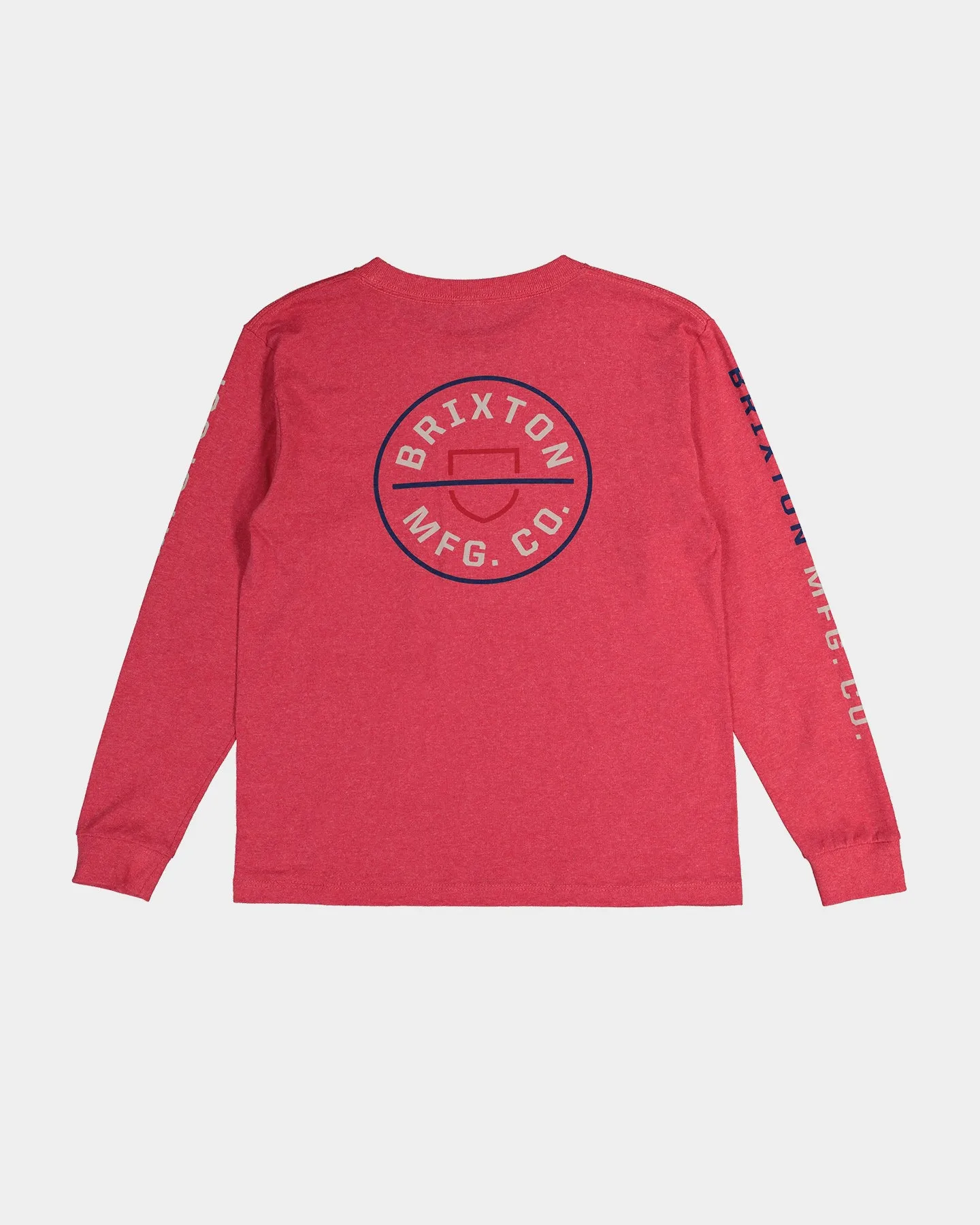 Brixton Kid's Crest Long Sleeve T-Shirt Heather Red