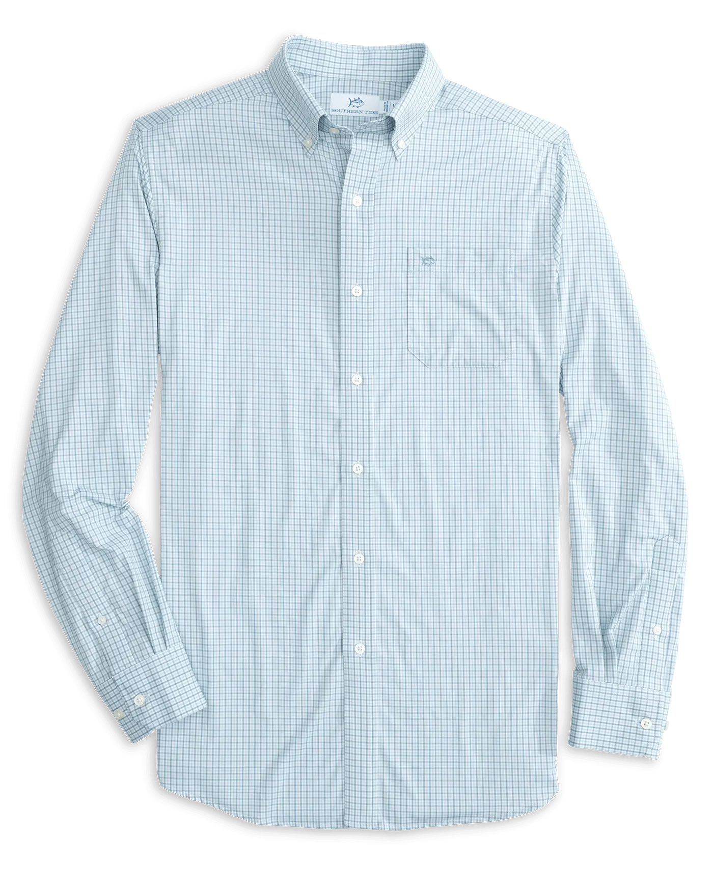 brrr° Intercoastal McBee Check Long Sleeve Sport Shirt - Windward Blue