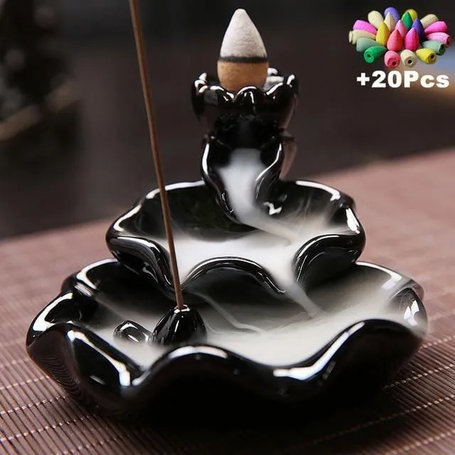 Buddhist Lotus Ceramic Incense Burners