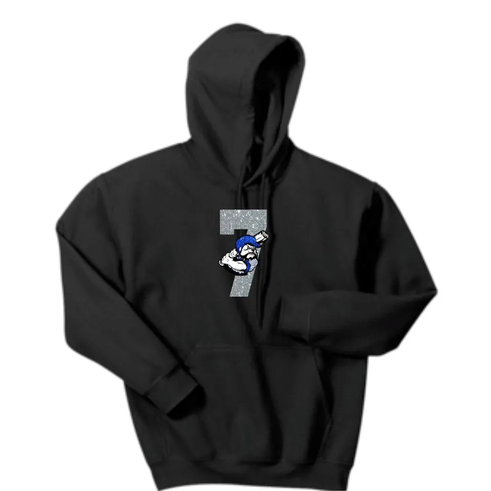 Bulldawgs NUMBER Hooded Sweatshirt- Matte and Glitter