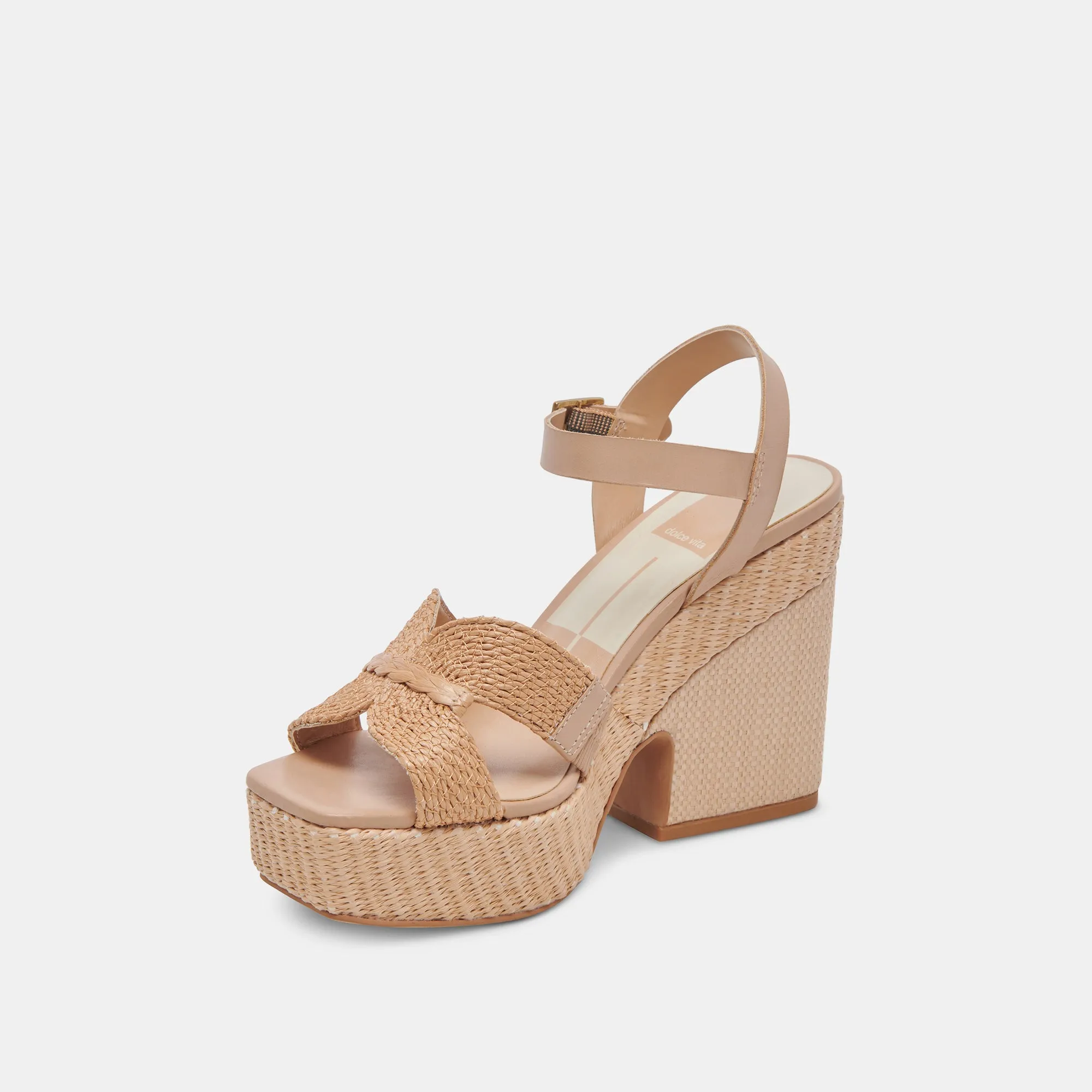 CALE HEELS LT NATURAL RAFFIA