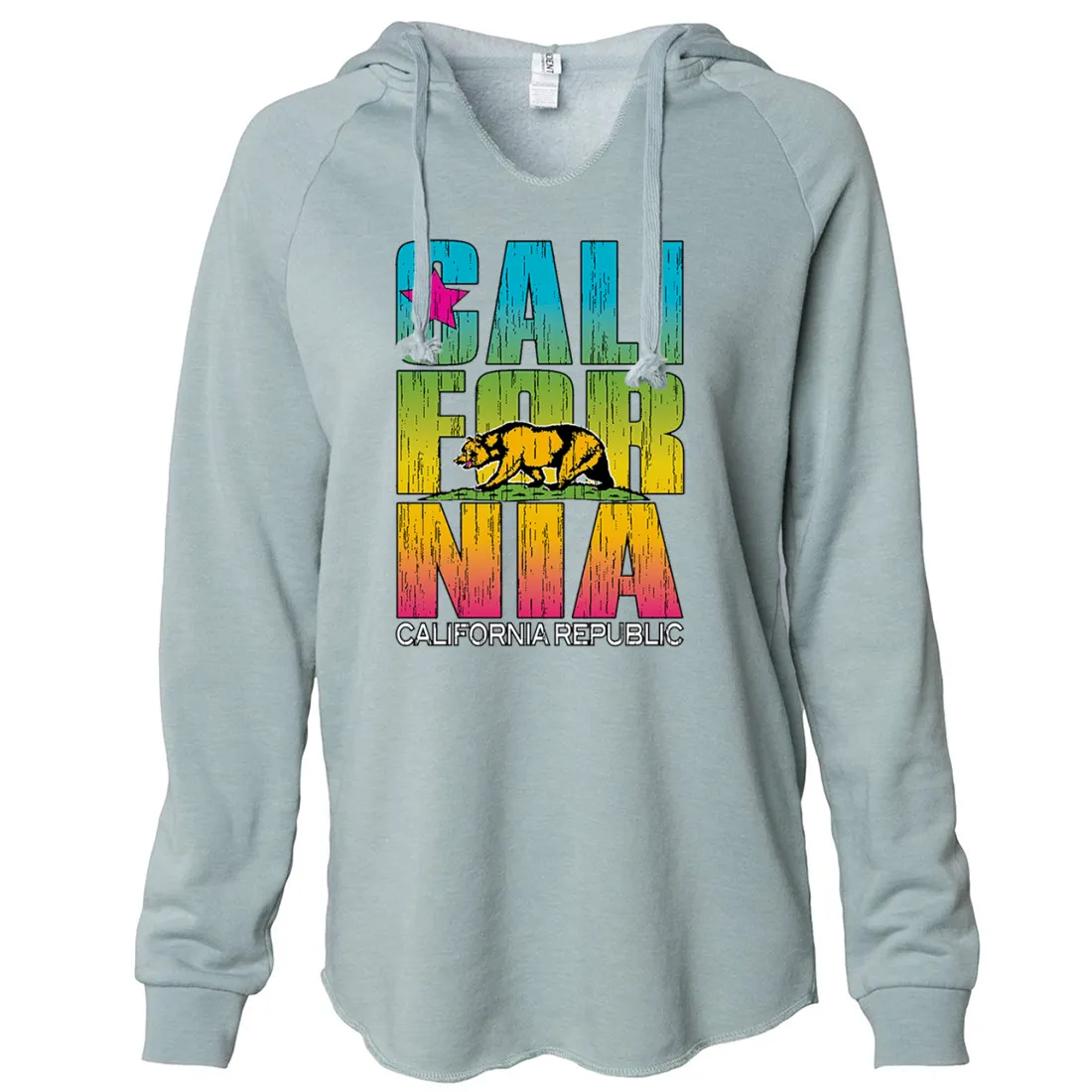 California Republic Neon Retro Bold Women's Soft Hooded Pullover