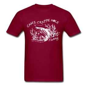 Cam's"Maroon"Short Sleeve Crappie Hole T-Shirt