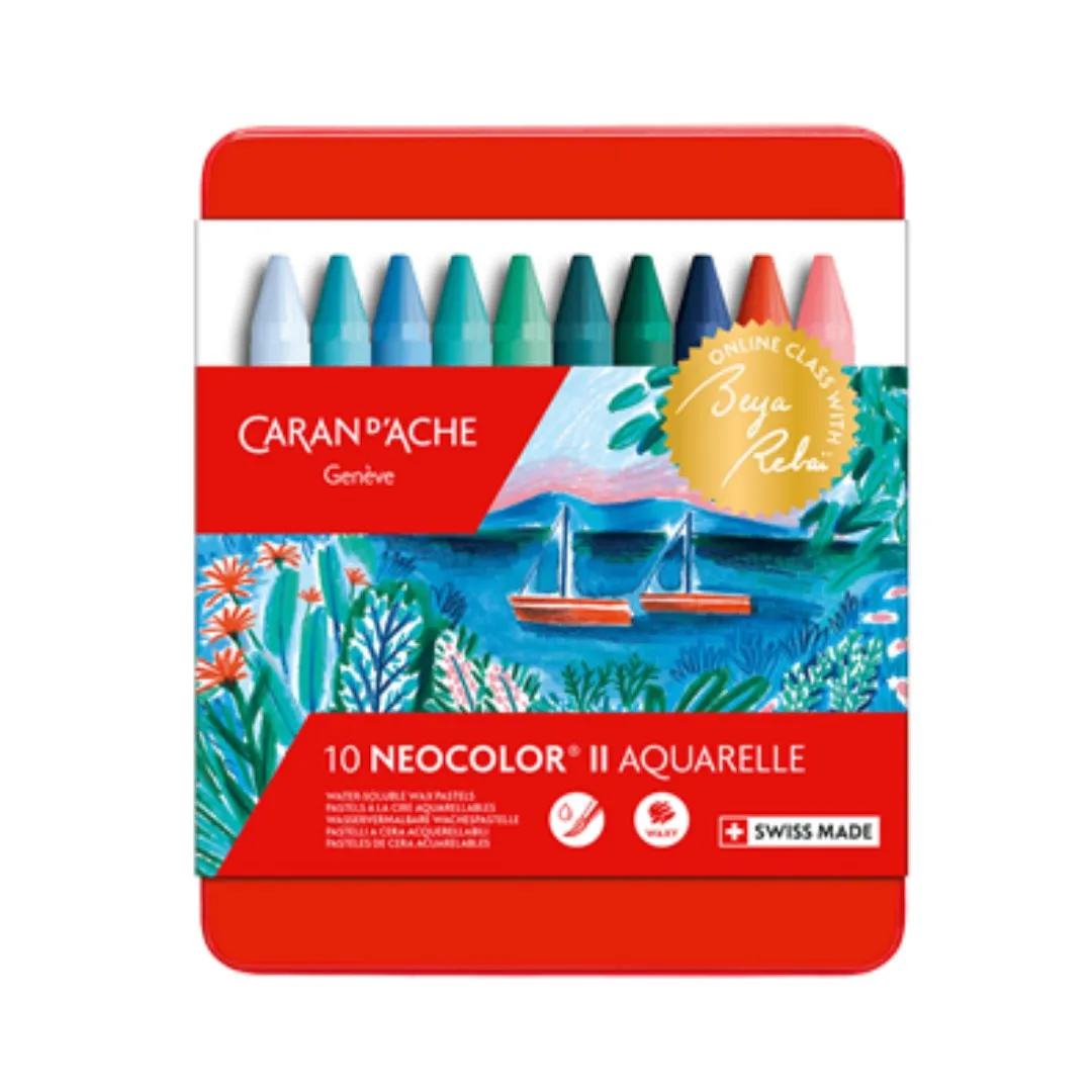 Caran d'ache Neocolor Aquarelle 10 Sh by Beya Rebaï