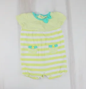 CARTERS YELLOW STRIPED ROMPER 6M EUC