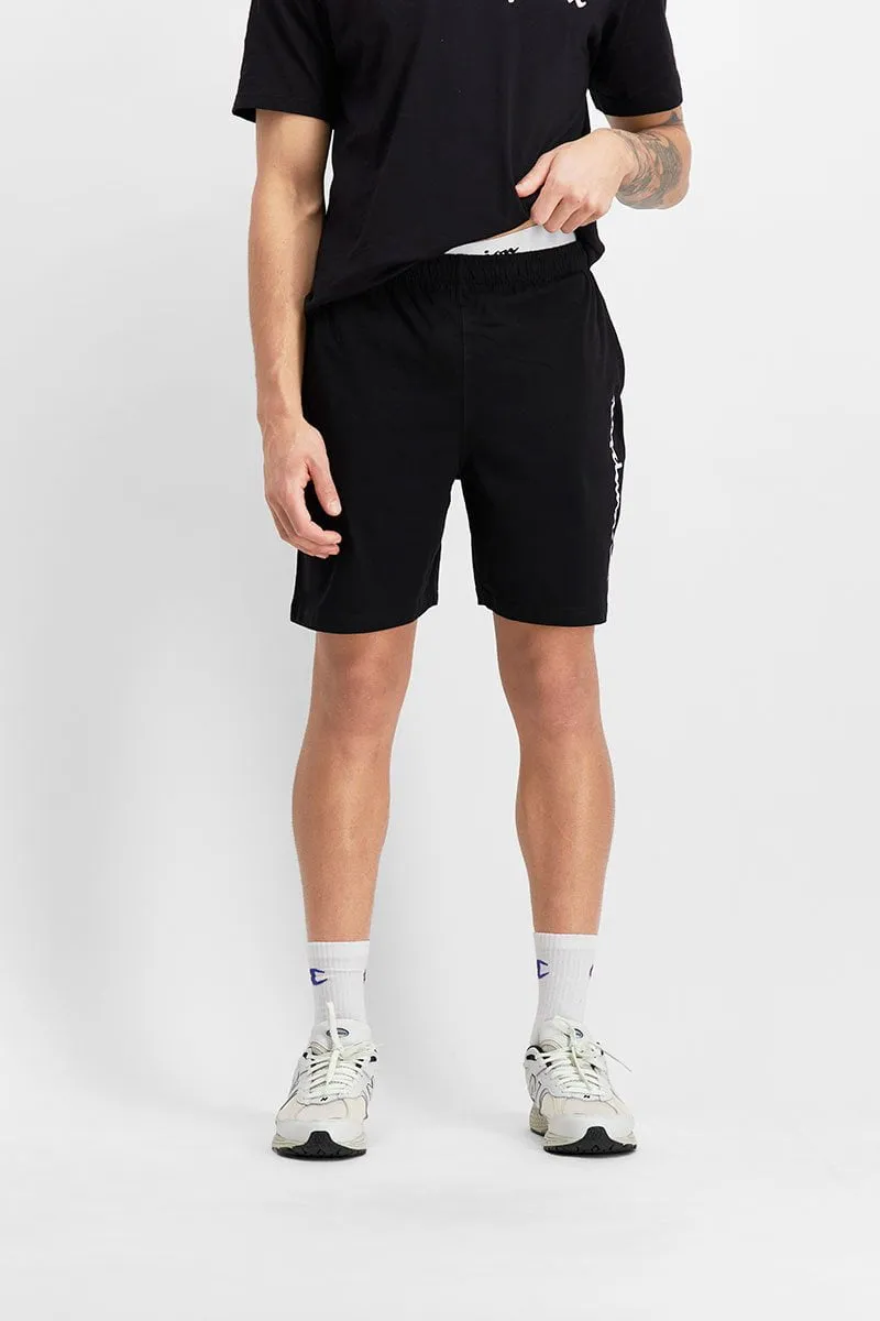 CHAMPION MEN'S SCRIPT JERSEY BLACK SHORTS