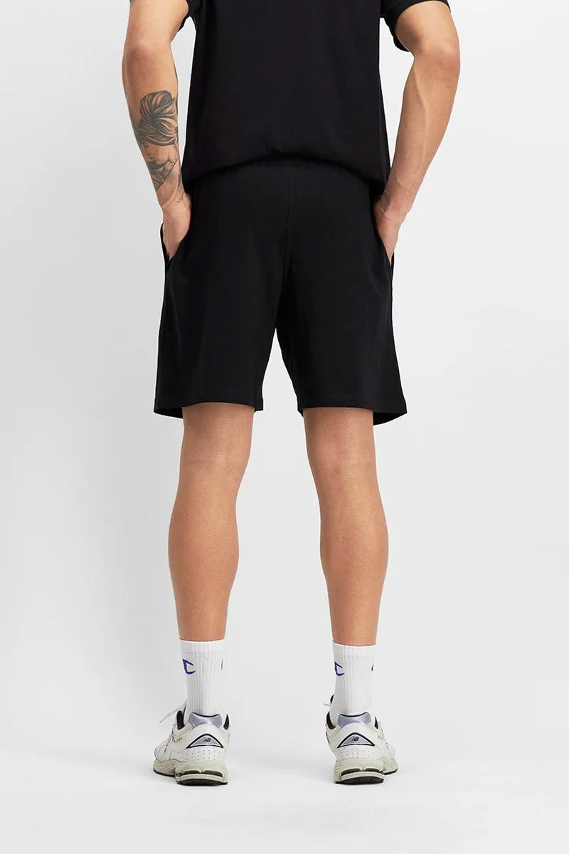 CHAMPION MEN'S SCRIPT JERSEY BLACK SHORTS