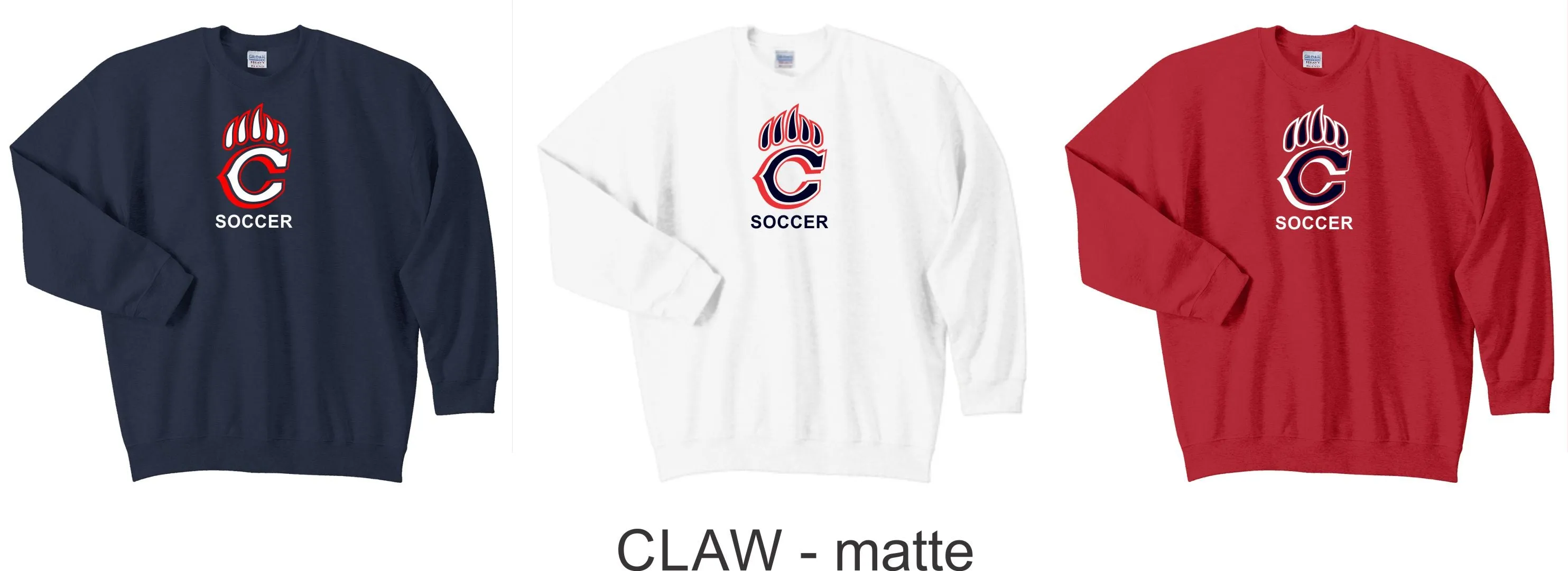 Chap Soccer Crewneck Sweatshirt- 5 designs- matte or glitter