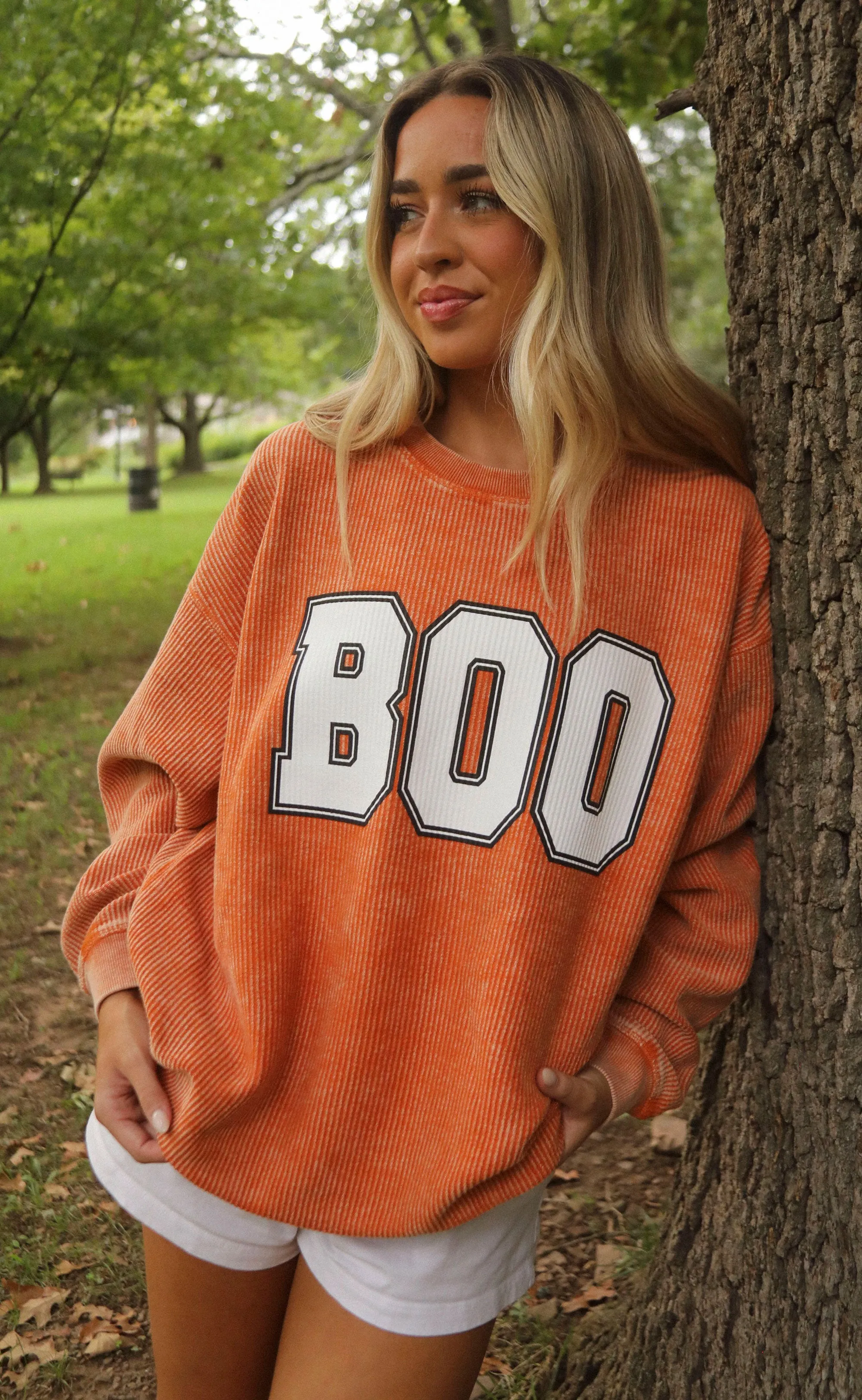 charlie southern: boo corded sweatshirt