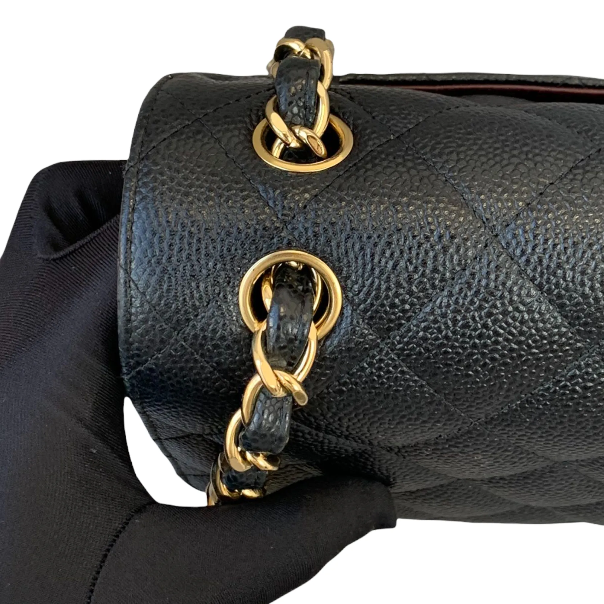 Classic Double Flap Jumbo Black Caviar GHW