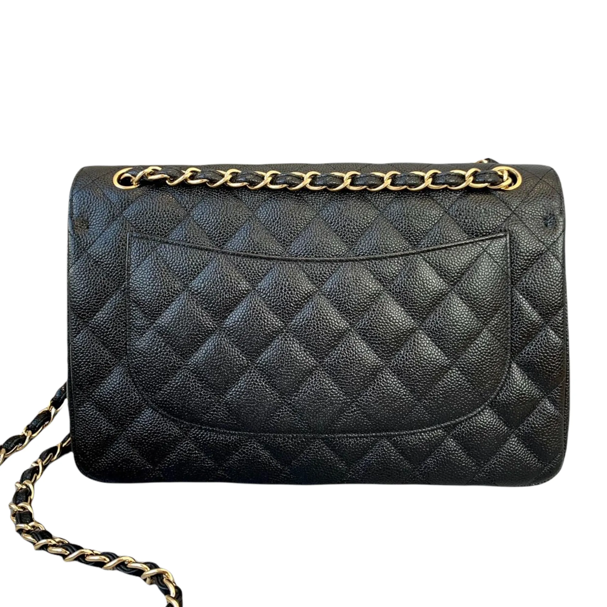 Classic Double Flap Jumbo Black Caviar GHW