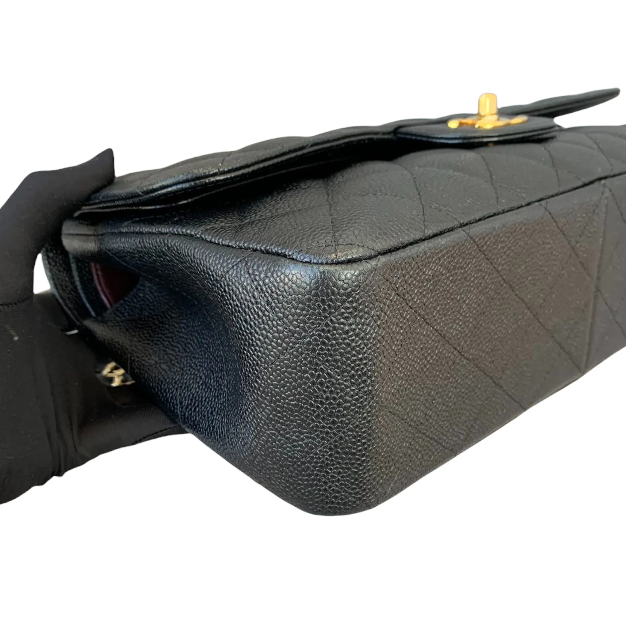 Classic Double Flap Jumbo Black Caviar GHW