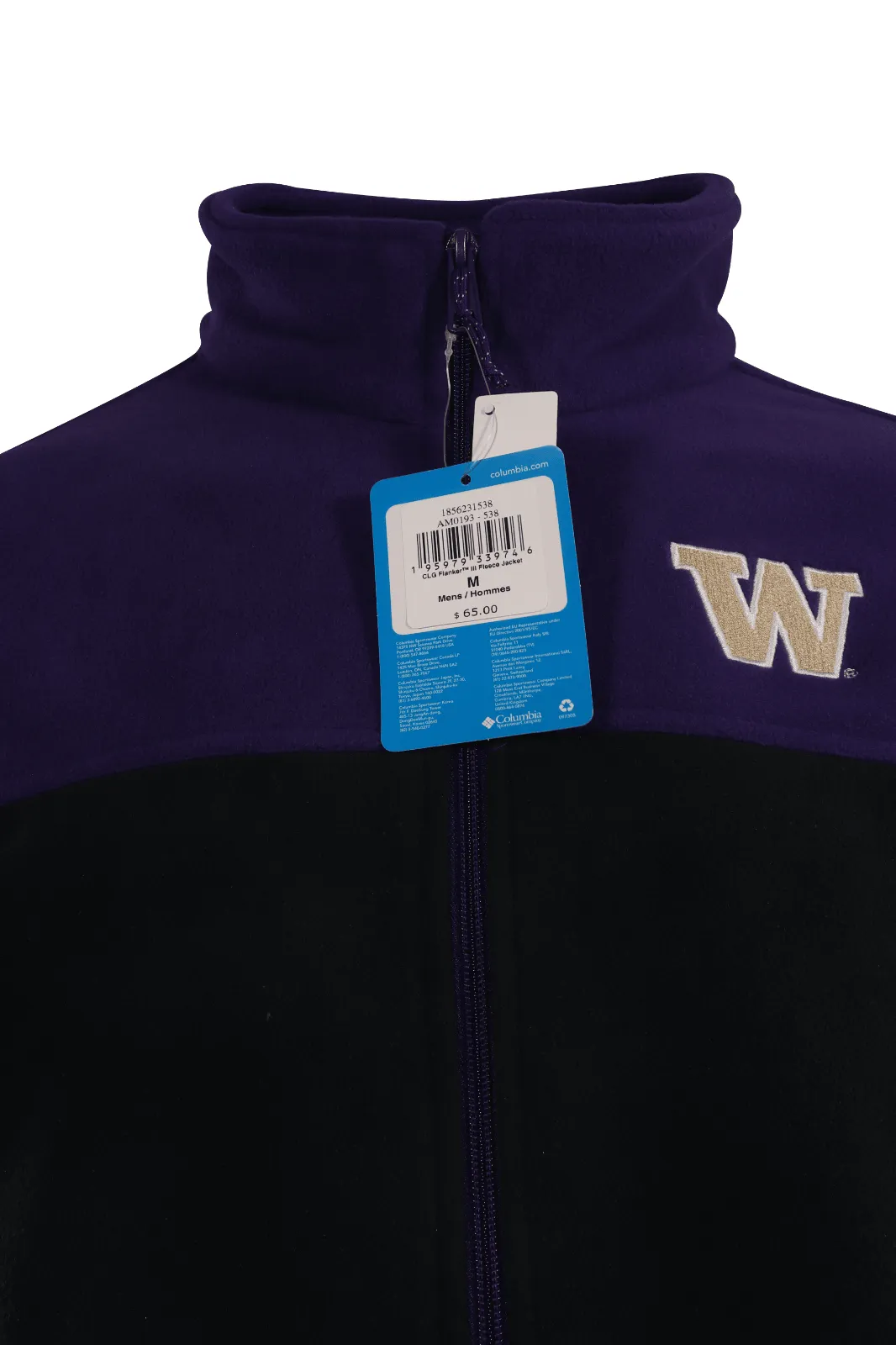 Columbia Men's Fleece Jacket CLG Flanker III Washington Huskies L/S (469)