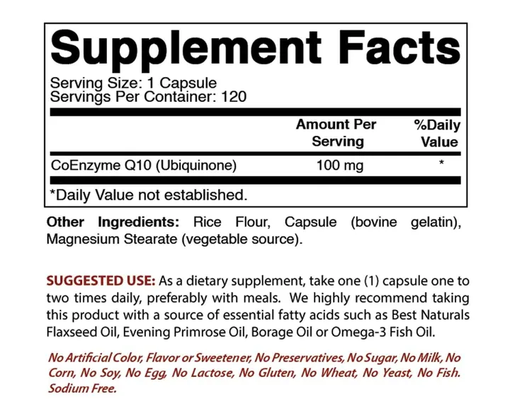 CoQ10 100 mg 120 Capsules