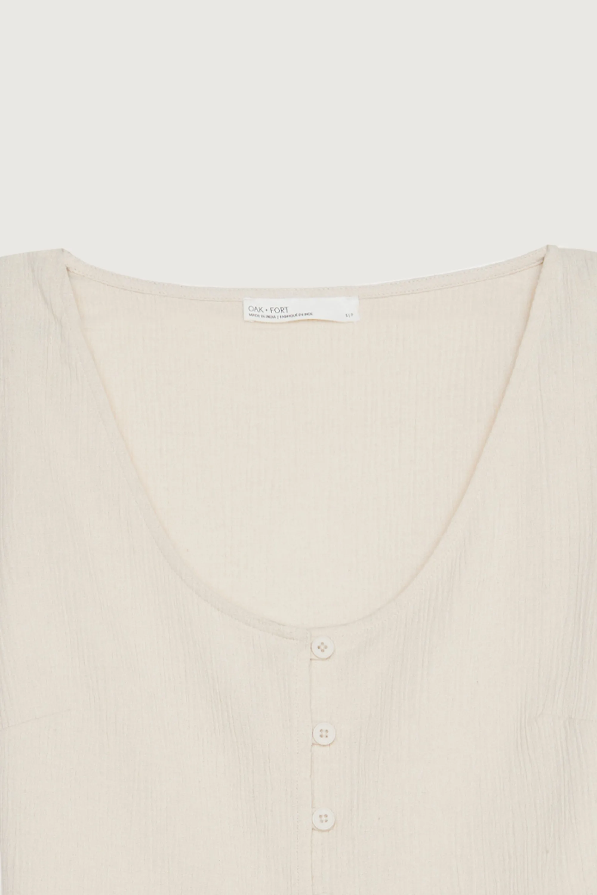 CROPPED BUTTON FRONT TOP