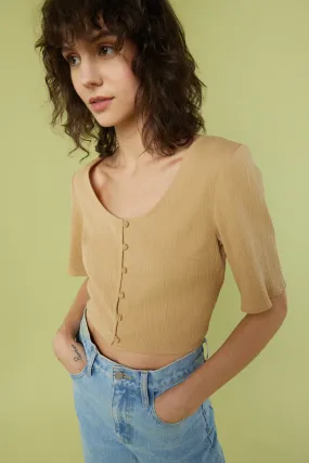 CROPPED BUTTON FRONT TOP