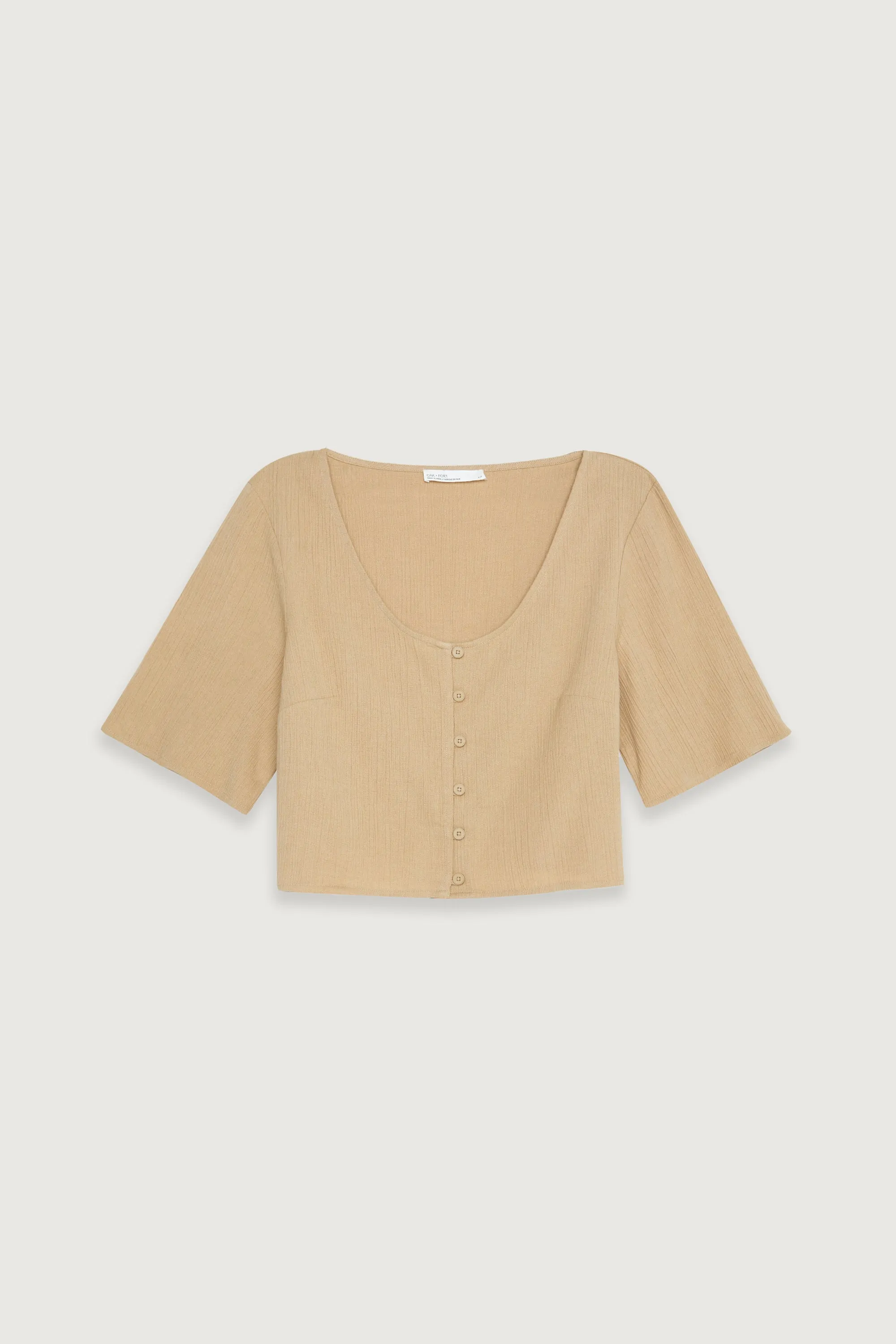 CROPPED BUTTON FRONT TOP