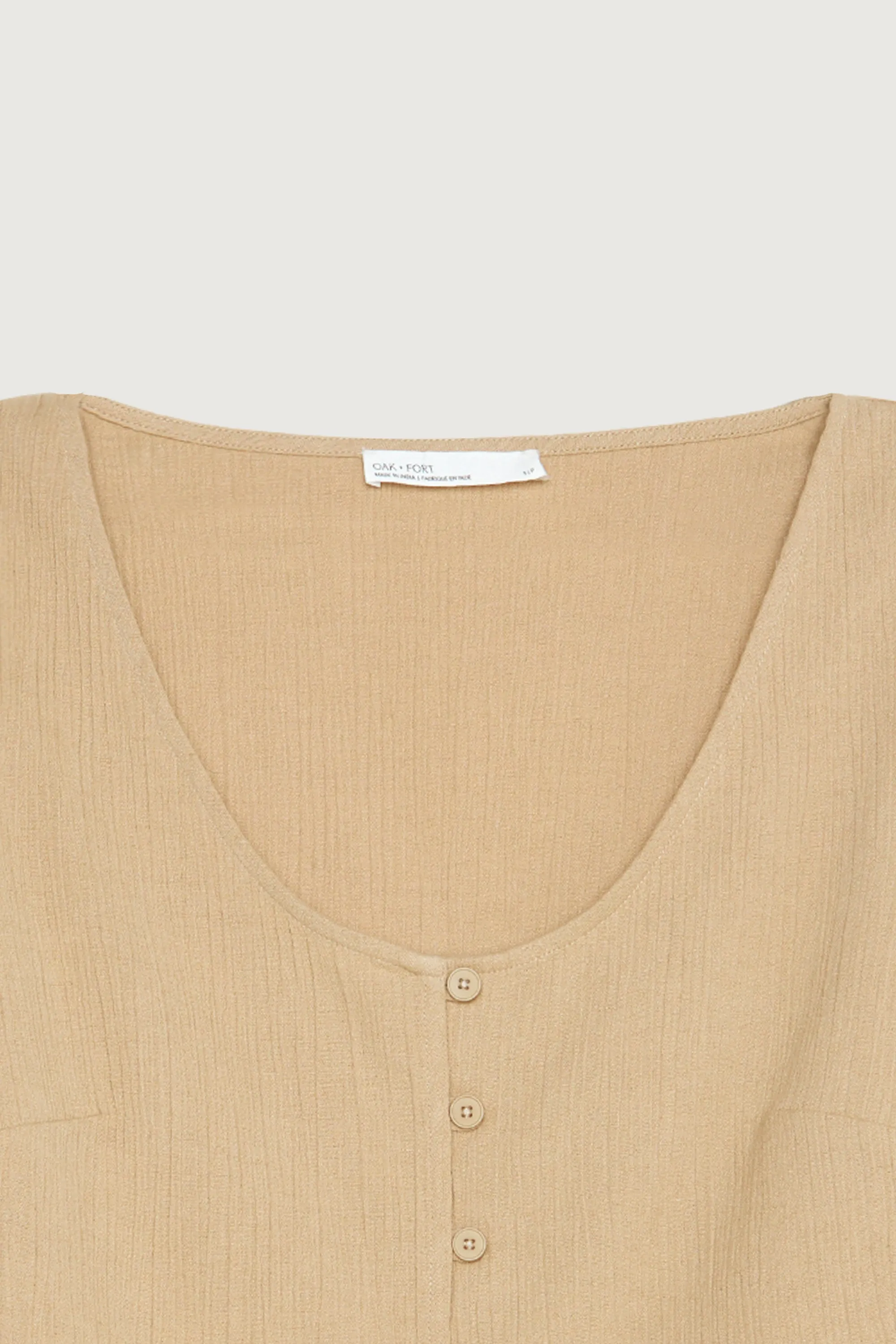 CROPPED BUTTON FRONT TOP