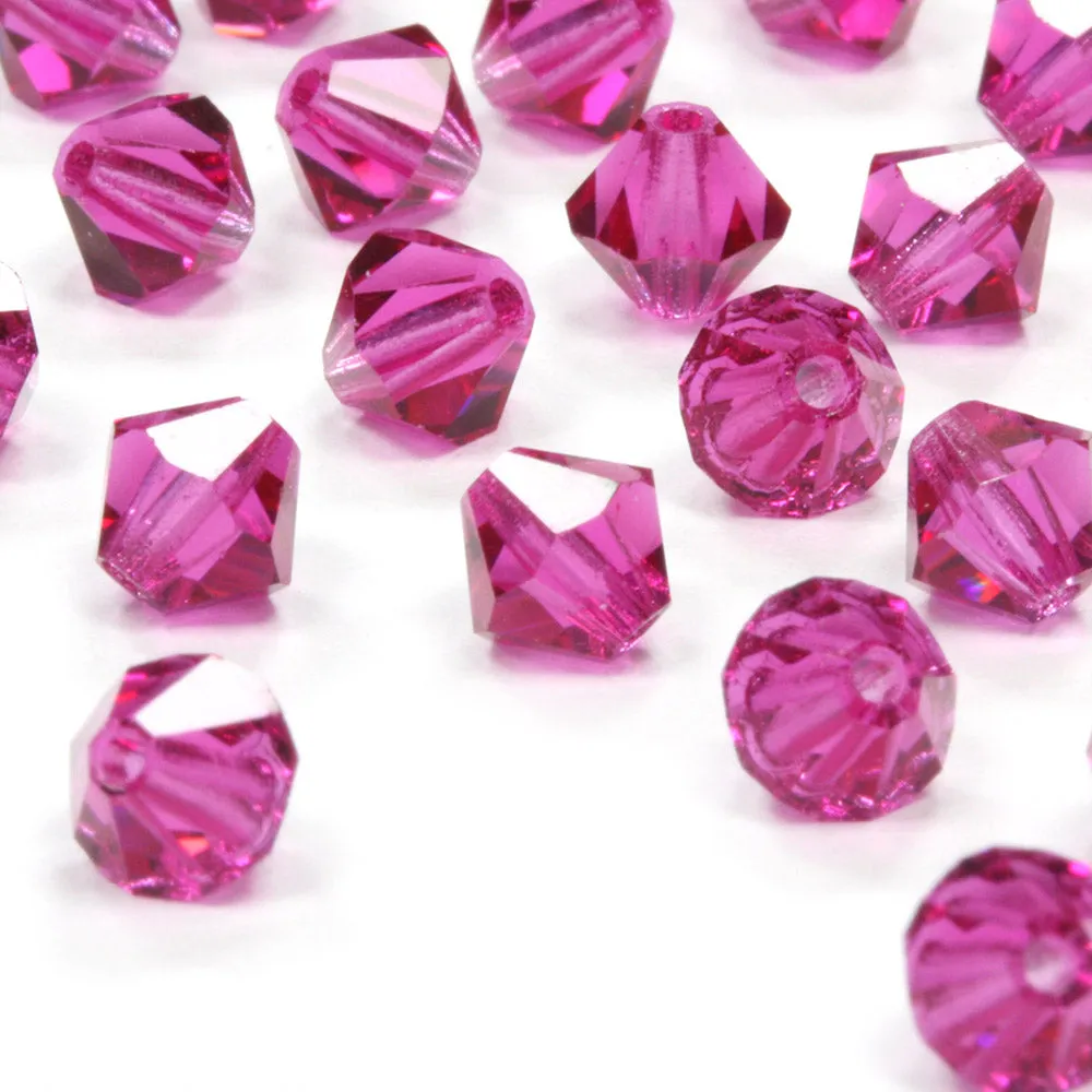 Crystal 4mm Bicone Pink Bundle - Pack of 6