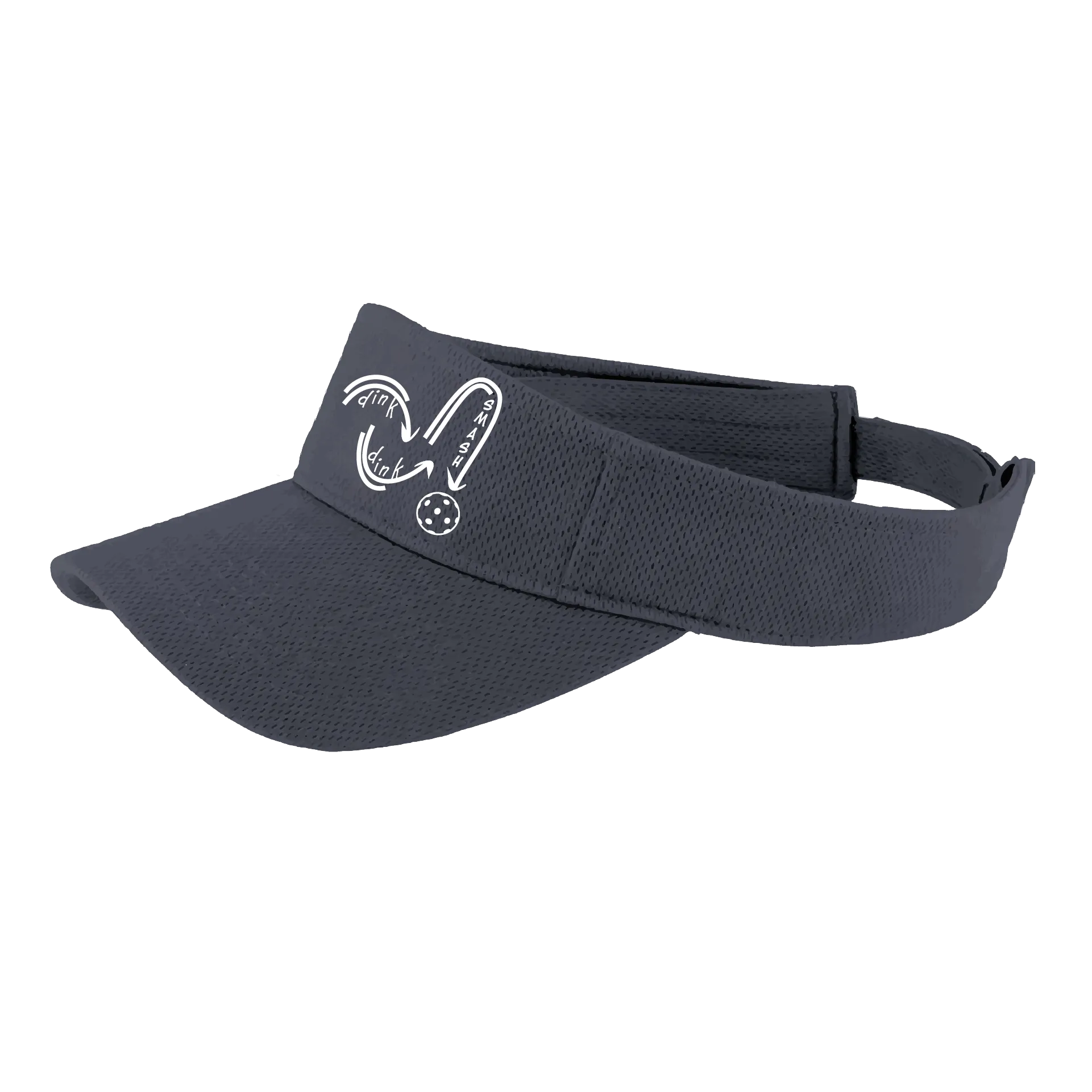 Dink Dink Smash (White) | Pickleball Visors | Moisture Wicking 100% Polyester